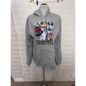 Taylor Swift Hoodie Womens Large Grey Eras Tour Pullover Sweatshirt Concert‎